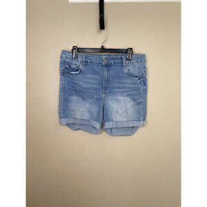 Wax Jean Womens Denim blue Shorts 2xl cotton button cutoff bermuda‎ cuffed